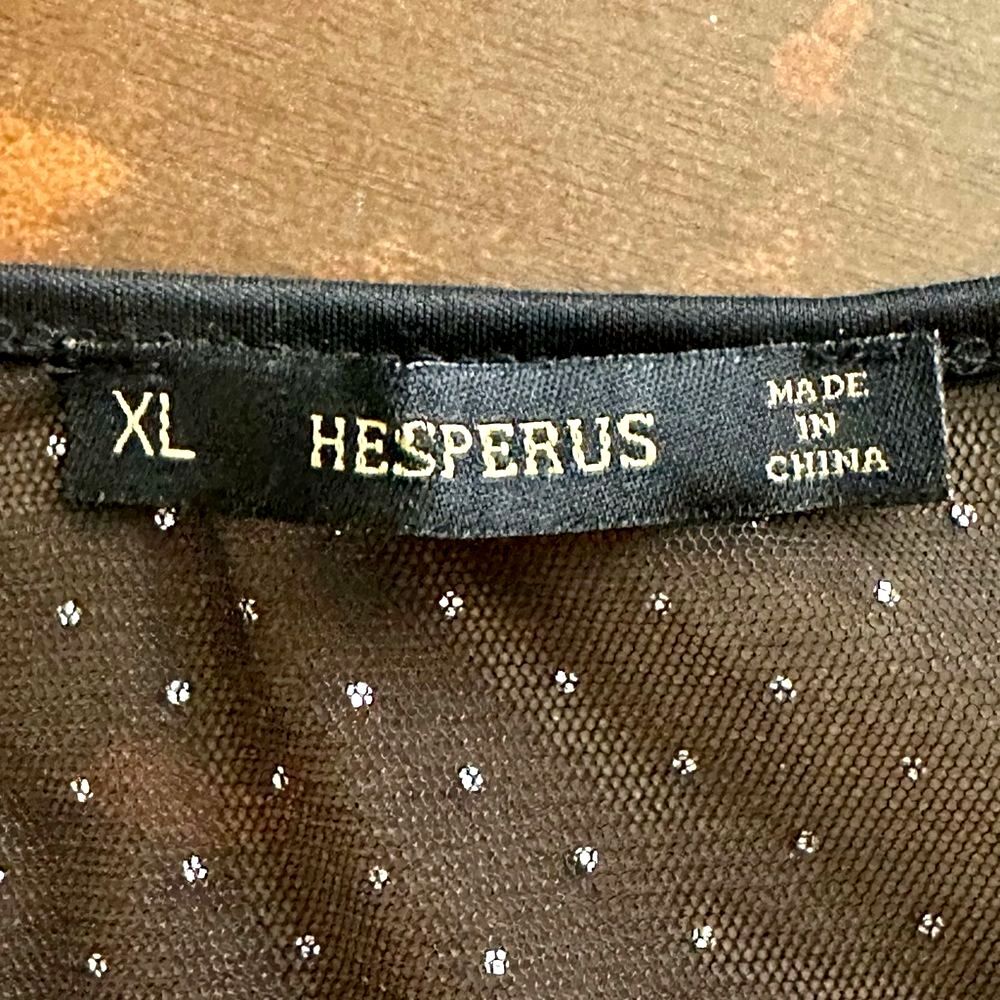 🌟 Hesperus Mesh Gold Micro Dot Peplum Blouse Cardigan Jacket Sz L/XL - Picture 5 of 8